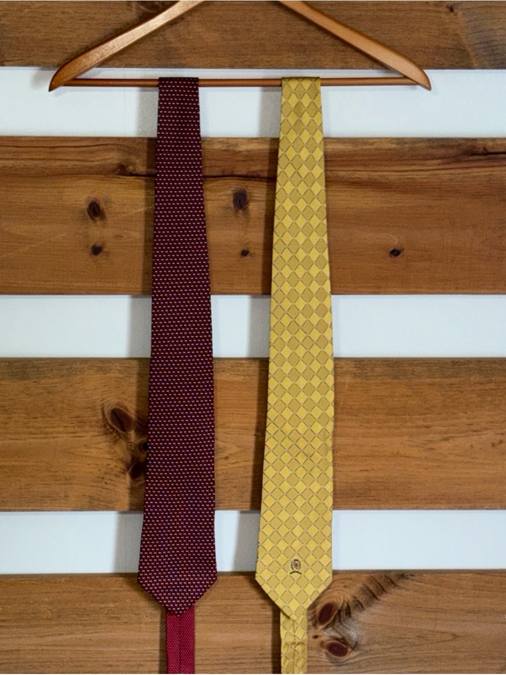 Lot of 2 Tommy Hilfger Silk Ties Stylish Officeware Sleek Design Vibrant Colors